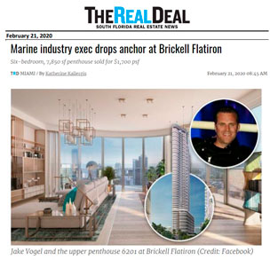 The Real Deal - Marine industry exec drops anchor at Brickell Flatiron - February 21, 2020